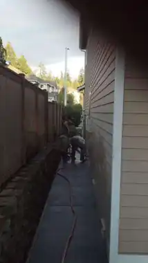 Exposed Aggregate Patio & Walkway: concrete patio and wall work by Redmond Concrete, concrete contractor serving Bothell (photo 6 of 6)