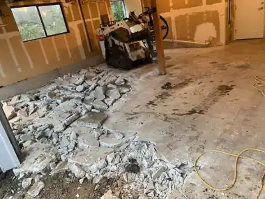 Garage & Patio Tear-Out and Pour: concrete demolition work by Redmond Concrete, concrete contractor serving Woodinville (photo 4 of 4)