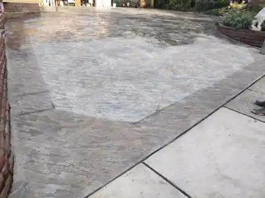 Seamless Slate Stained Stamped Driveway in Snohomish, WA: concrete driveway work by Redmond Concrete (photo 4 of 9)