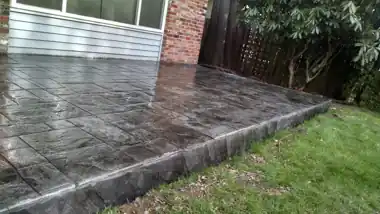 More Stamped & Decorative Concrete: concrete patio and wall work by Redmond Concrete, concrete contractor serving Bothell (photo 29 of 35)