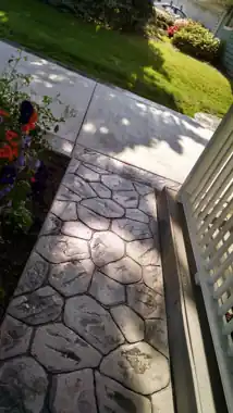 More Stamped & Decorative Concrete: concrete patio and wall work by Redmond Concrete, concrete contractor serving Kirkland (photo 32 of 35)