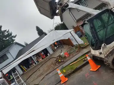 Tented Driveway Pour: concrete driveway work by Redmond Concrete, concrete contractor serving Woodinville (photo 4 of 4)